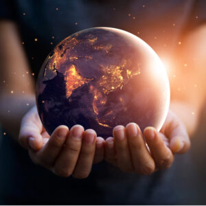 Globe in Hands Image